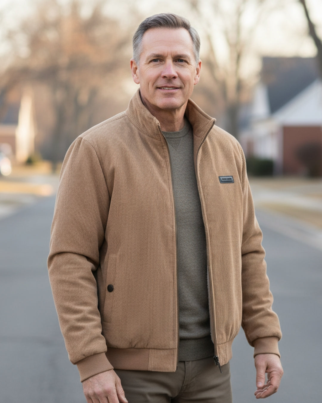 Balford customer wearing sherpa-lined jacket